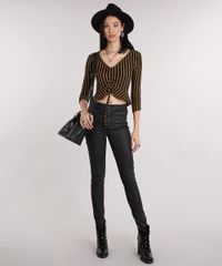 Blusa-Feminina-Cropped-Listrada-com-Franzidos-Decote-V-Manga-3-4-Preta-9218525-Preto_3 Blusa-Feminina-Cropped-Listrada-com-Franzidos-Decote-V-Manga-3-4-Preta-9218525-Preto_3