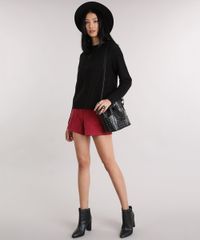 Short-Feminino-em-Suede-com-Ziper-Cintura-Alta-Frontal-e-Bolsos-Vinho-9163259-Vinho_3