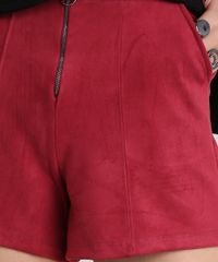 Short-Feminino-em-Suede-com-Ziper-Cintura-Alta-Frontal-e-Bolsos-Vinho-9163259-Vinho_4