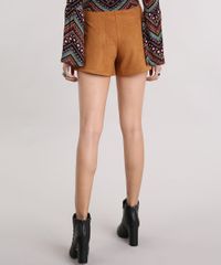 Short-Feminino-em-Suede-com-Ziper-Cintura-Alta-Frontal-e-Bolsos-Caramelo-9163259-Caramelo_2