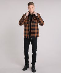 Jaqueta-Masculina-Xadrez-com-Bolsos-Caramelo-8883315-Caramelo_3