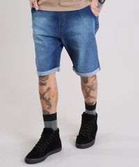 Bermuda-Jeans-Masculina-Reta-com-Cordao-Azul-Escuro-8766323-Azul_Escuro_1