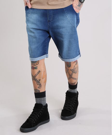 Bermuda-Jeans-Masculina-Reta-com-Cordao-Azul-Escuro-8766323-Azul_Escuro_1