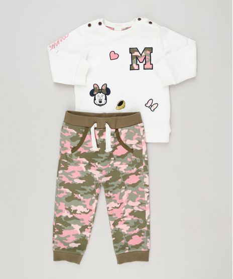 Conjunto-Infantil-de-Blusao-Minnie-com-Bordado-Off-White---Calca-Estampada-Camuflada-em-Moletom-Verde-Militar-8953686-Verde_Militar_1
