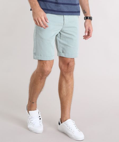 Bermuda-Masculina-Reta-com-Cinto-Cadarco-Listrado-com-Bolsos-Verde-Claro-8807656-Verde_Claro_1