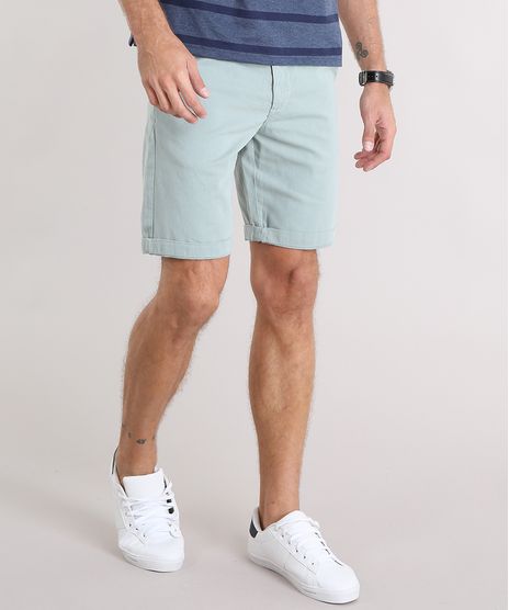 Bermuda-Masculina-Reta-com-Cinto-Cadarco-Listrado-com-Bolsos-Verde-Claro-8807656-Verde_Claro_1