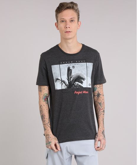 Camiseta-Masculina--Dream-Spot--Manga-Curta-Gola-Careca-Cinza-Mescla-Escuro-8735772-Cinza_Mescla_Escuro_1