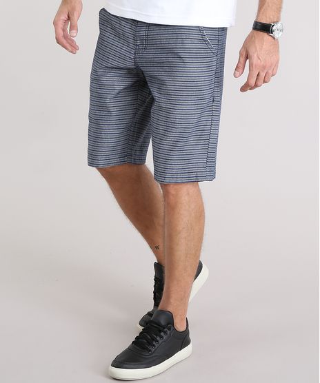 Bermuda-Masculina-Reta-Listrada-com-Cordao-e-Bolsos-Azul-Marinho-9075583-Azul_Marinho_1