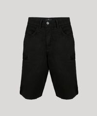 Bermuda-Masculina-Reta-com-Puidos-Preta-9075531-Preto_5