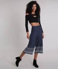Calca-Feminina-Pantacourt-Estampada-Floral-Cintura-Alta-Azul-Marinho-8903330-Azul_Marinho_3