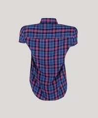 Camisa-Feminina-Xadrez-Manga-Curta-com-Franzido-Azul-Marinho-9102842-Azul_Marinho_6