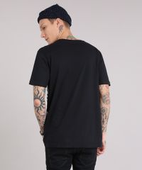 Camiseta-Masculina-com-Recorte-Estampado-Quadriculado-Manga-Curta-Gola-Careca-Preta-9204676-Preto_2