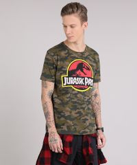 Camiseta-Masculina-Jurassic-Park-Estampada-Camuflada-Manga-Curta-Gola-Careca-Verde-9154214-Verde_1