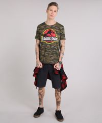 Camiseta-Masculina-Jurassic-Park-Estampada-Camuflada-Manga-Curta-Gola-Careca-Verde-9154214-Verde_3