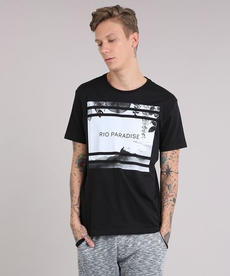 Camiseta-Masculina--Rio-Paradise--Manga-Curta-Gola-Careca-Preta-9079843-Preto_1