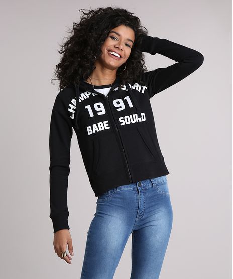Blusao-Feminino-Raglan--Champion--em-Moletom-com-Capuz--Preto-8900685-Preto_1