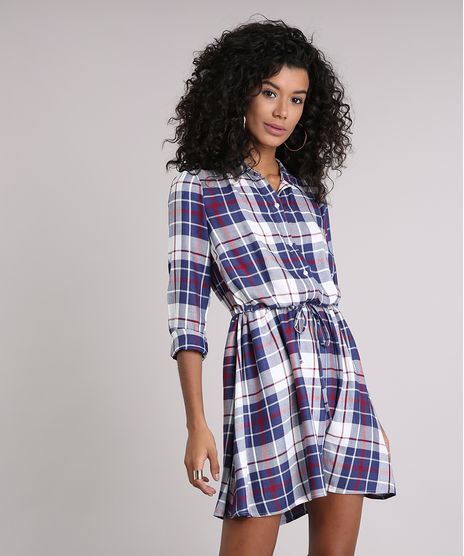 Vestido-Chemise-Feminino-Xadrez-Manga-Longa-Off-White-8917639-Off_White_1