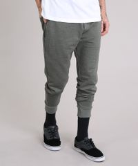 Calca-Masculina-Jogger-em-Moletom-com-Bolsos-Verde-Militar-8585545-Verde_Militar_1