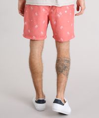 Bermuda-Masculina-Estampada-de-Coqueiros-com-Bolsos-Coral-9134184-Coral_2