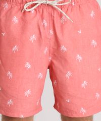 Bermuda-Masculina-Estampada-de-Coqueiros-com-Bolsos-Coral-9134184-Coral_4