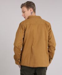 Jaqueta-Masculina-com-Forro-Xadrez-em-Flanela-com-Bolsos-Caramelo-8868343-Caramelo_2
