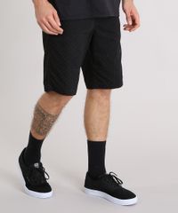 Bermuda-Masculina-Estampada-de-Poa-com-Bolsos-Preta-9137811-Preto_1