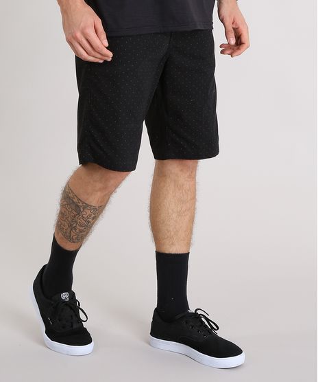 Bermuda-Masculina-Estampada-de-Poa-com-Bolsos-Preta-9137811-Preto_1