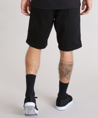 Bermuda-Masculina-Estampada-de-Poa-com-Bolsos-Preta-9137811-Preto_2