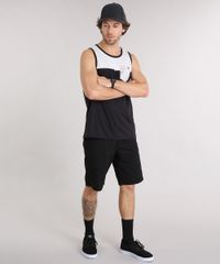 Bermuda-Masculina-Estampada-de-Poa-com-Bolsos-Preta-9137811-Preto_3