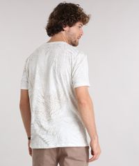 Camiseta-Masculina-Estampada-de-Folhagem-com-Bolso-Manga-Curta-Gola-Careca--Off-White-8905743-Off_White_2