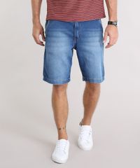 Bermuda-Jeans-Masculina-Reta-com-Cordao-e-Bolsos-Azul-Medio-9130931-Azul_Medio_1