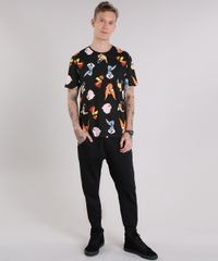 Calca-Masculina-Jogger-em-Moletom-com-Bolsos-e-Ziper-Preta-8862130-Preto_3