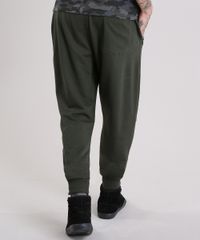 Calca-Masculina-Jogger-em-Moletom-com-Bolsos-e-Ziper-Verde-Militar-8834566-Verde_Militar_2