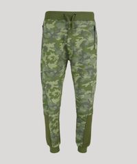 Calca-Masculina-Jogger-em-Moletom-Estampada-Camuflada-com-Bolsos-e-Ziper-Verde-Militar-8834554-Verde_Militar_5