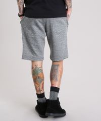Bermuda-Masculina-em-Moletom--UDRGRUND--com-Ziper-Cinza-Mescla-Escuro-9152093-Cinza_Mescla_Escuro_2