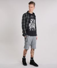 Bermuda-Masculina-em-Moletom--UDRGRUND--com-Ziper-Cinza-Mescla-Escuro-9152093-Cinza_Mescla_Escuro_3