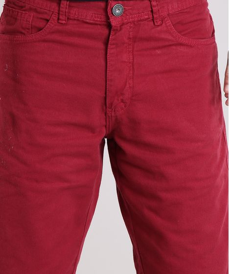 short jeans vermelho masculino