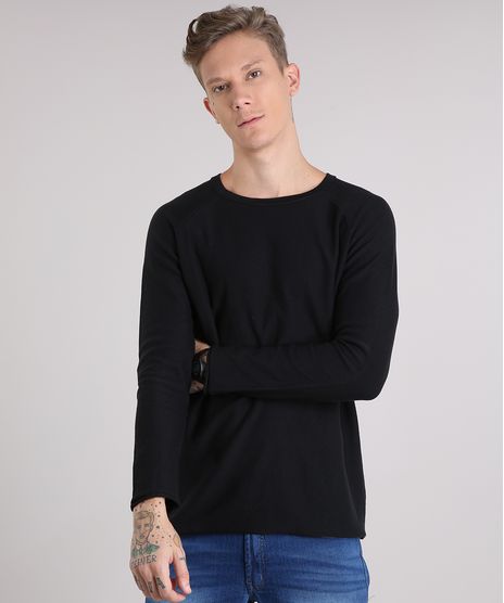Sueter-Masculino-Basico-em-Trico-Gola-Redonda-Manga-Longa-Preto-8855187-Preto_1