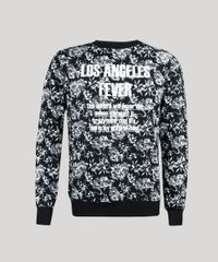 Blusao-Masculino-Estampado-Floral--Los-Angeles-Fever--em-Moletom-Manga-Longa-Gola-Careca-Preto-8829638-Preto_5
