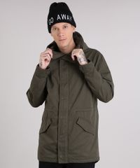 Parka-Masculina-Gola-Alta-com-Capuz-Verde-Militar-8855169-Verde_Militar_1