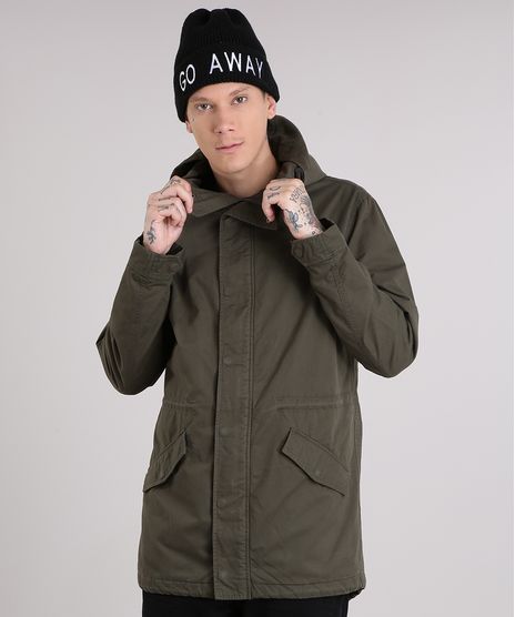 Parka-Masculina-Gola-Alta-com-Capuz-Verde-Militar-8855169-Verde_Militar_1