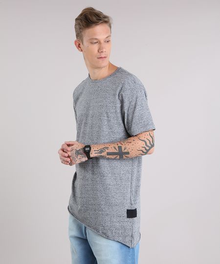 Camiseta-Masculina-Longa-Assimetrica-Manga-Curta-Gola-Careca-Cinza-Mescla-9152166-Cinza_Mescla_1