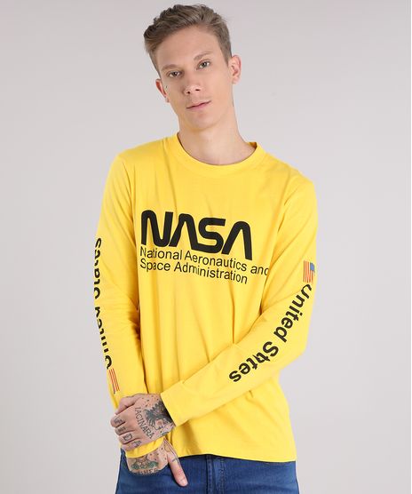 Camiseta-Masculina-NASA-Manga-Longa-Gola-Redonda-Amarela-9151473-Amarelo_1