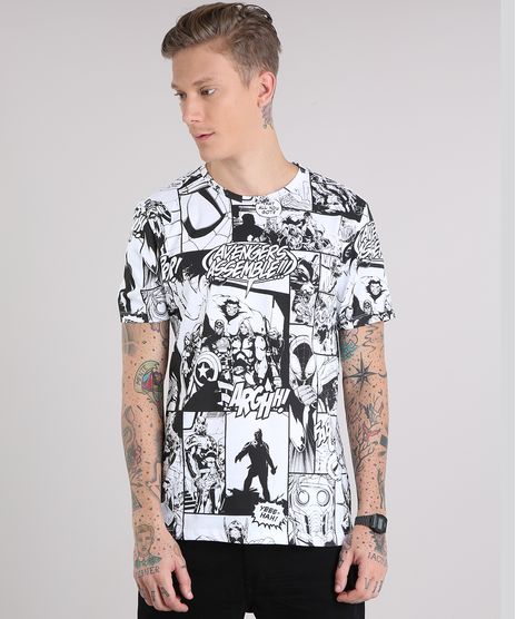 Camiseta-Masculina-Estampada-Os-Vingadores-Quadrinhos-Manga-Curta-Gola-Careca-Branca-9127302-Branco_1
