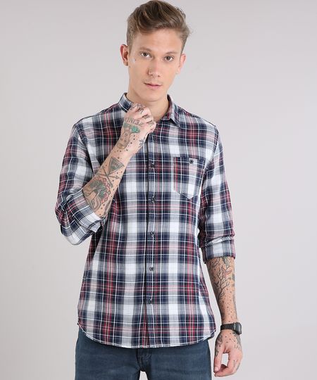 Camisa-Masculina-Xadrez-com-Bolso-Manga-Longa-Off-White-8886528-Off_White_1 Camisa-Masculina-Xadrez-com-Bolso-Manga-Longa-Off-White-8886528-Off_White_1