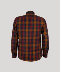 Camisa-Masculina-Xadrez-com-Bolso-Manga-Longa-Caramelo-8886528-Caramelo_6