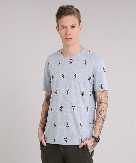 Camiseta-Masculina-Estampada-Mickey-Manga-Curta-Gola-Careca-Cinza-Mescla-9081679-Cinza_Mescla_1