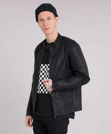 Jaqueta-Masculina-Biker-Gola-Redonda-Preta-8855318-Preto_1 Jaqueta-Masculina-Biker-Gola-Redonda-Preta-8855318-Preto_1