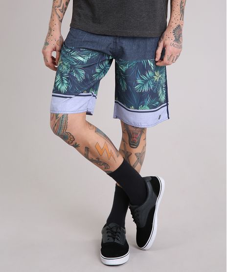 Bermuda-Surf-Masculina-com-Estampa-de-Folhagem-e-Bolso-Azul-Marinho-9102698-Azul_Marinho_1