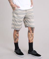 Bermuda-Masculina-Listrada-com-Bolsos-Kaki-9108827-Kaki_1